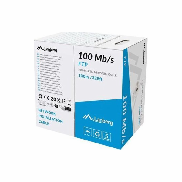 Lanberg FTP 100MB/S LAN kabel CCA 100M šedý