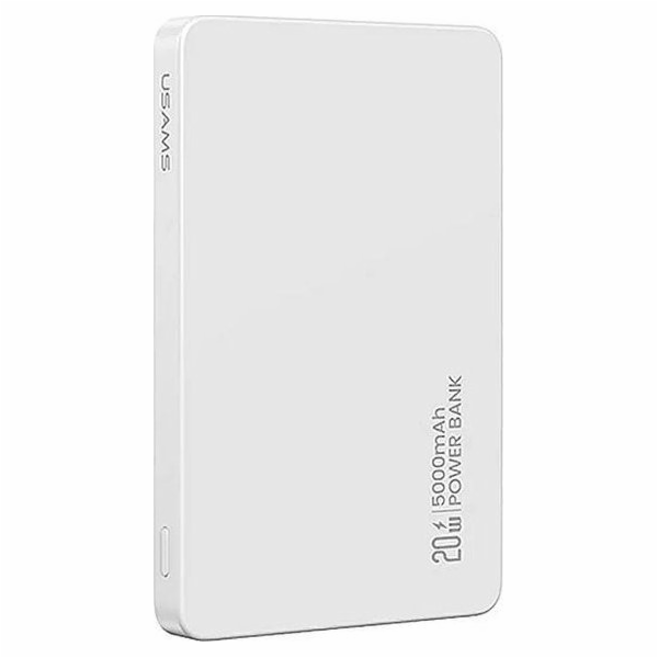 USAMS Powerbanka 5000mAh 20W indukční MagSafe PD bílá