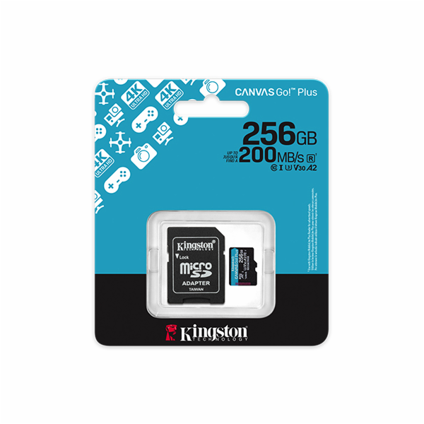 Kingston 256 GB CanvasGo! Karta microSD Plus 200 MB/s A2 ...