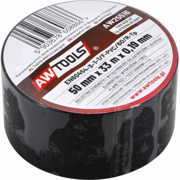 AWTools IZOLAČNÍ PÁSKA 50mm x 33m ČERNÁ
