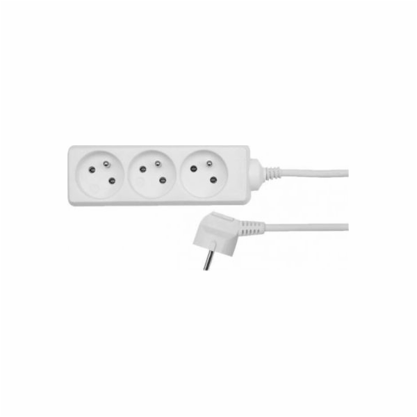 AWTools domácí prodlužovací kabel bílý 4 zásuvky 5,0m s u...