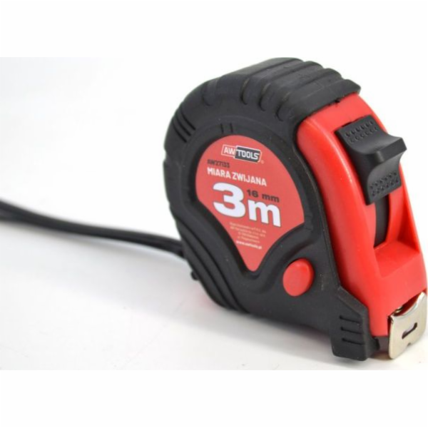 Červená a černá páska AWTools měří 3 m x 16 mm (AW27133)