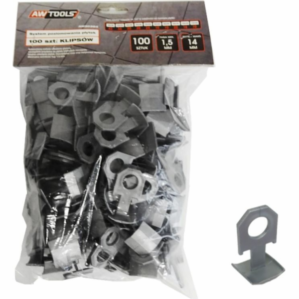 AWTools Systém vyrovnávání dlaždic 7-14mm klipy 100ks. (A...