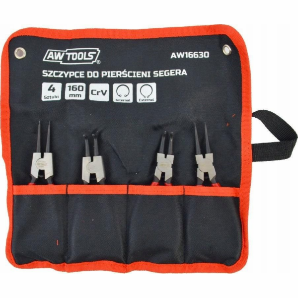 AWTools kleště na pojistné kroužky 160mm 4 kusy, pouzdro ...