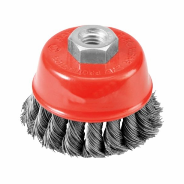 AWTools Hrnkový kartáč 75 mm / kroucený drát / závit M14 ...