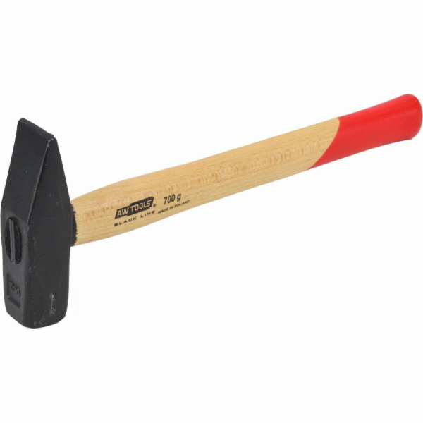 AWTools ZÁMEČNICKÉ KLADIVO 0,7 kg DŘEVĚNÁ RUKOJEŤ BLACK L...