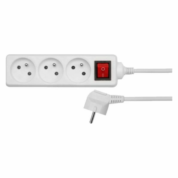 AWTools 3-zásuvková napájecí lišta 5 m bílá (AW24637)