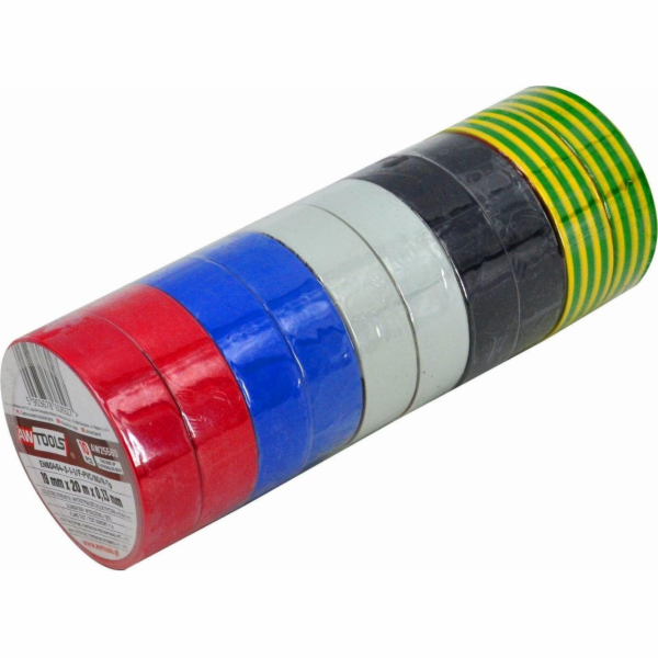 AWTools IZOLAČNÍ PÁSKA 19mm x 20m MIX /10ks.
