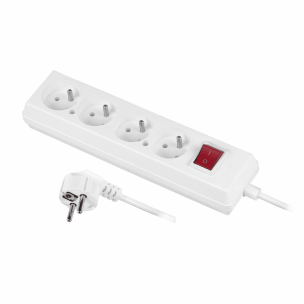 AWTools 4-zásuvková napájecí lišta 1,5 m bílá (AW24640)