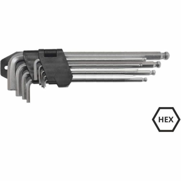 AWTools Sada šestihranných klíčů typ L 1,5-10mm s kuličko...