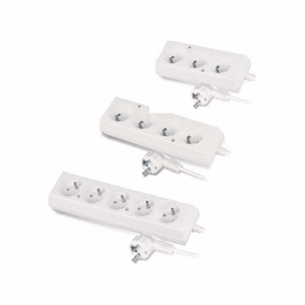 AWTools domácí prodlužovací kabel bílý 3 zásuvky 1,5m s u...