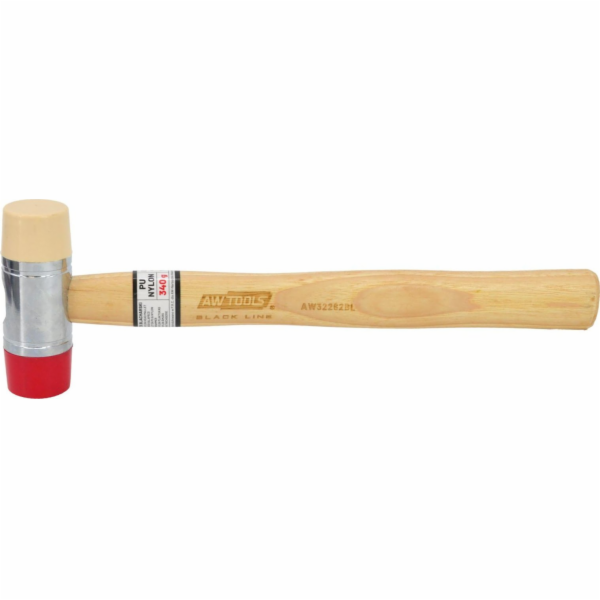 AWTools PLECHOVÉ KLADIVO DŘEVĚNÁ RUKOJEŤ 315mm 340g BLACK...