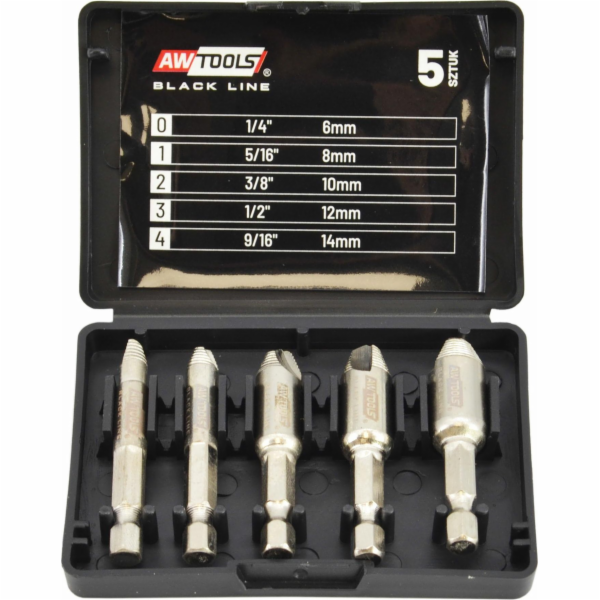 AWTools SADA VYSAVAČŮ PRO PORUCHÉ ŠROUBY / MATICE 5 ks. B...