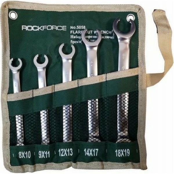AWTools ROCKFORCE POLOOTEVŘENÝ PLOCHÝ KLÍČ sada 5ks 8-19mm