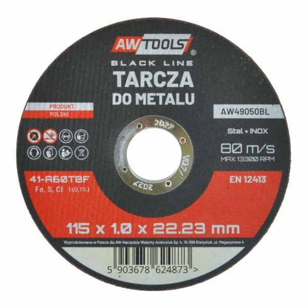 AWTools KOVOVÝ DISK 115*1,0mm BLACK LINE