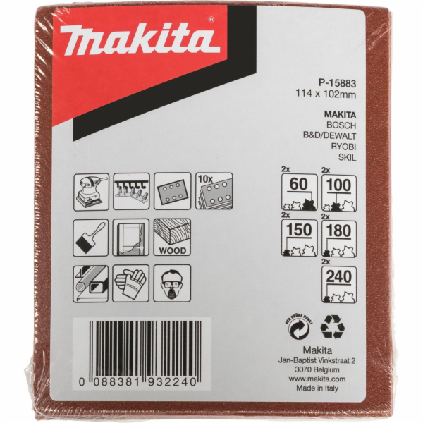 Makita Sand Paper 102x114mm Set