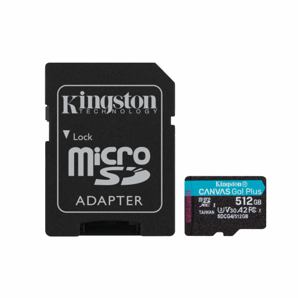Kingston MicroSDXC karta 512GB Canvas Go! Plus, R:200/W:1...