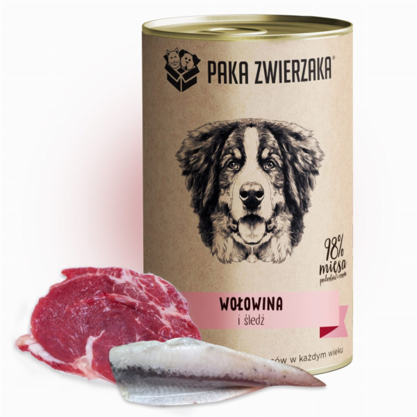 PAKA ZWIERZAKA Beef and herring - vlhké krmivo pro psy - ...