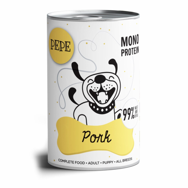 PAKA ZWIERZAKA Pepe Pork - vlhké krmivo pro psy - 400g