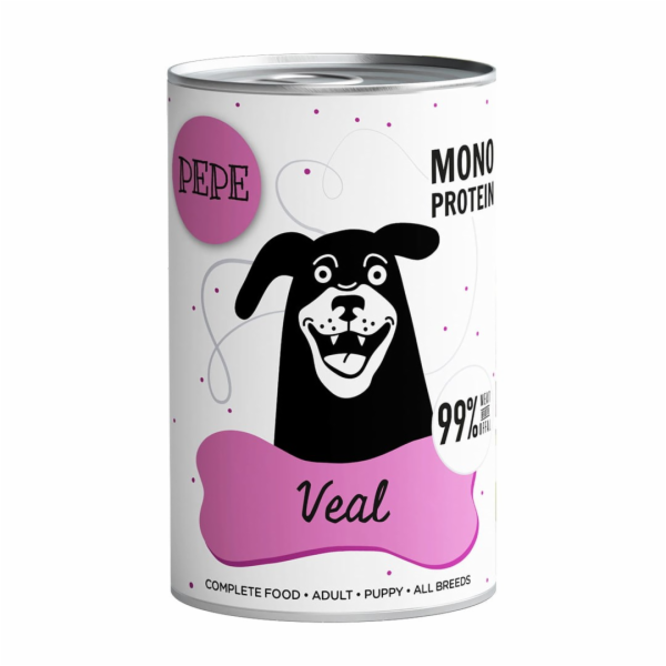 PAKA ZWIERZAKA Pepe Veal - vlhké krmivo pro psy - 400g