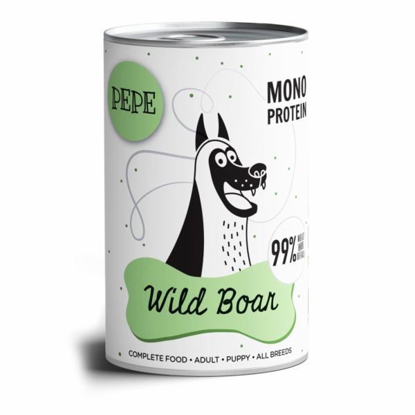 PAKA ZWIERZAKA Pepe Wild Boar - vlhké krmivo pro psy - 400g