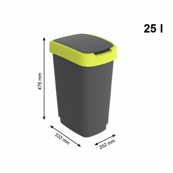 ROTHO Twist Lime - odpadkový koš – 25l