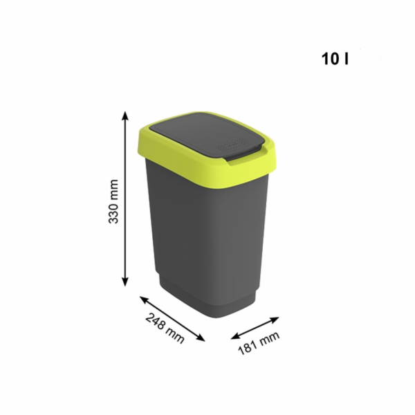 ROTHO Twist Lime - odpadkový koš – 10l