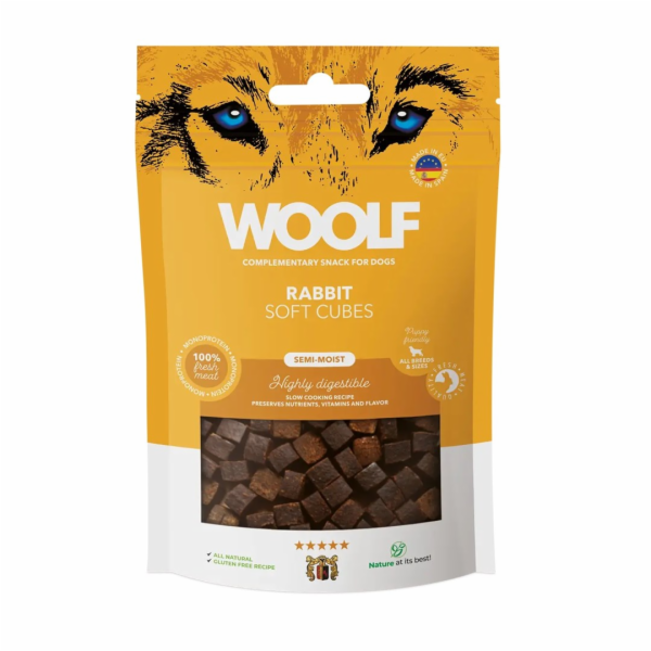 WOOLF Soft Cubes Rabbit - pamlsek pro psa - 100g