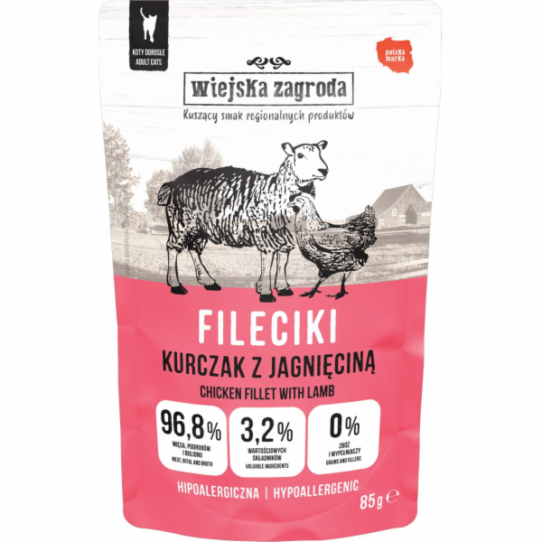 WIEJSKA ZAGRODA Kuřecí Filety s Jehněčím – mokré krmivo p...