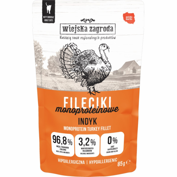 WIEJSKA ZAGRODA Monoproteinové filetky Krůta – mokré krmi...