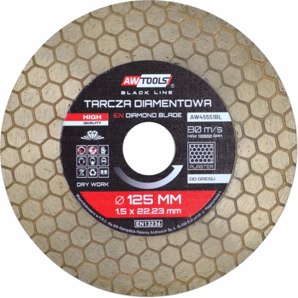 AWTOOLS DIAMANTOVÁ BLADE 125x22,2 / VOŠTINA 2v1 BLACK LINE