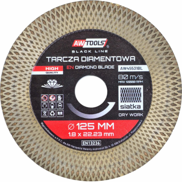 AWTOOLS DIAMANTOVÁ BLADE 125mmx1,9x22,2 TURBO BLACK LINE