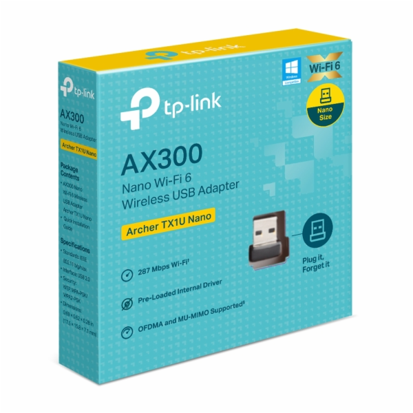 USB klient TP-Link Archer TX1U Nano AX300, 2,4/5GHz, USB 2.0