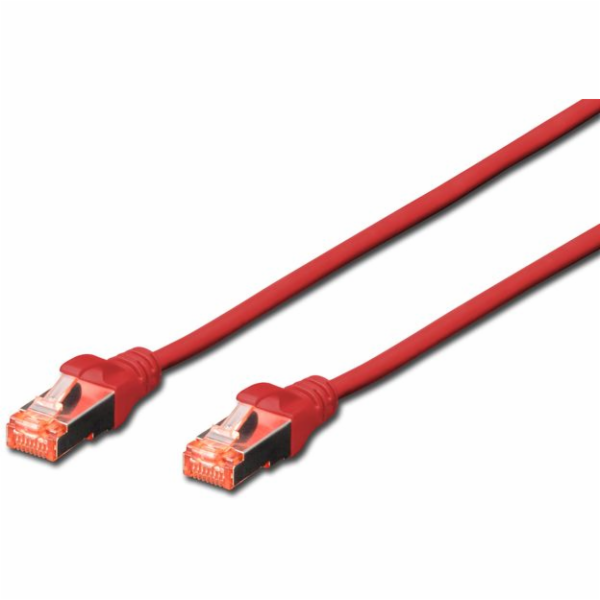 Digitus Patchcord CAT6, S-FTP, 0,5m, červený, 10 ks (DK-1...