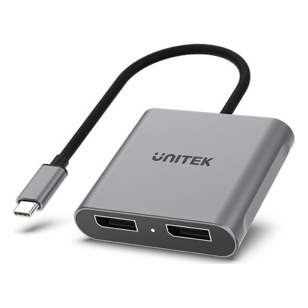 USB adaptér Unitek V1404A USB-C - HDMI x2 stříbrný (V1404A)