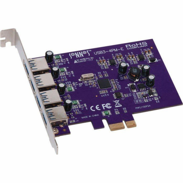 Sonnet PCIe 2.0 x1 řadič – 4x USB 3.0 (USB3-4PM-E)