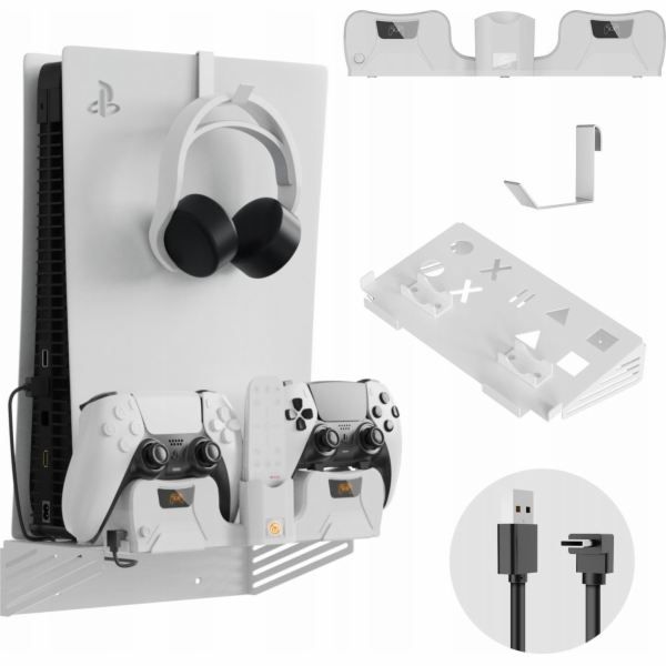 Držák na stěnu JYS + nabíječka 2 v 1 pro Sony PlayStation...