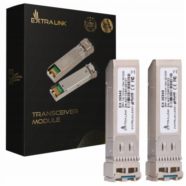 Extralink SFP+ 10G 2-balení | Modul SFP+ | 10Gbps LC/UPC ...