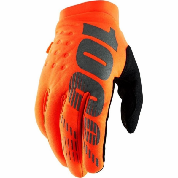 100% Rukavice 100% BRISKER Rukavice fluo oranžová černá v...