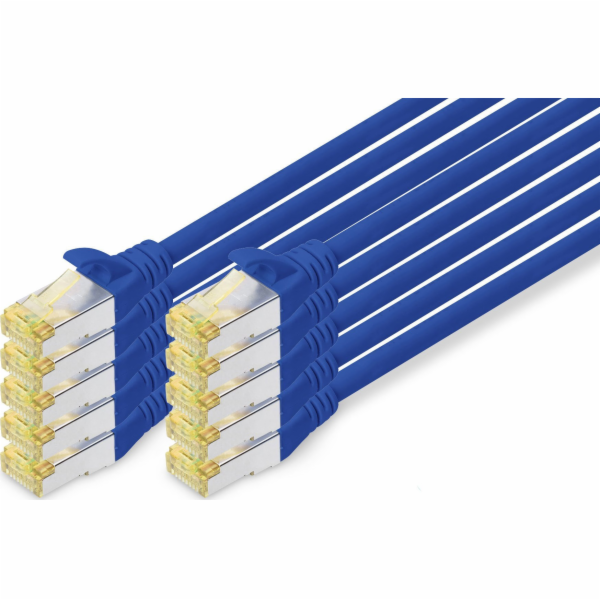 Digitus DIGITUS 10er CAT 6A S/FTP Patch kabel, 5m, modrý
