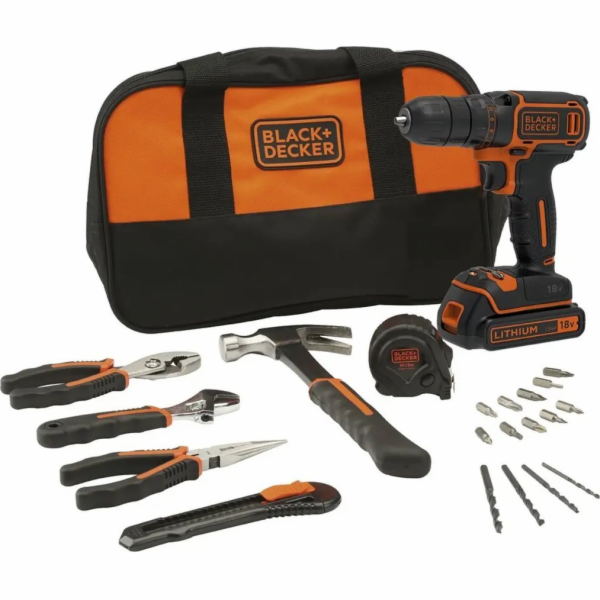 Aku vrtací šroubovák Black&Decker BDCDC18HTSA 18 V 1 x 1,...