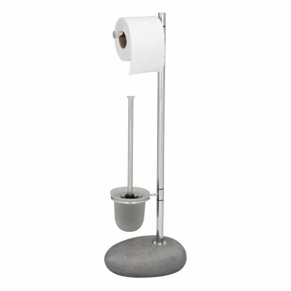 Wenko Pebble Stone držák na WC kartáč a váleček 70 cm ocel