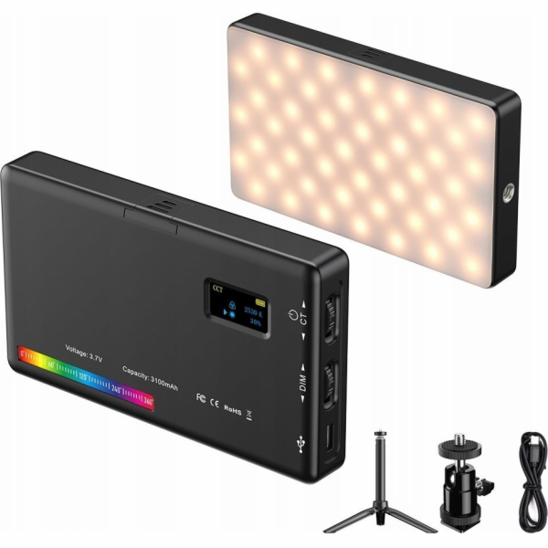 Apexel LED 140 Rgb / 3100 Mah 1/4 Iso + stativ + 3D hlava...