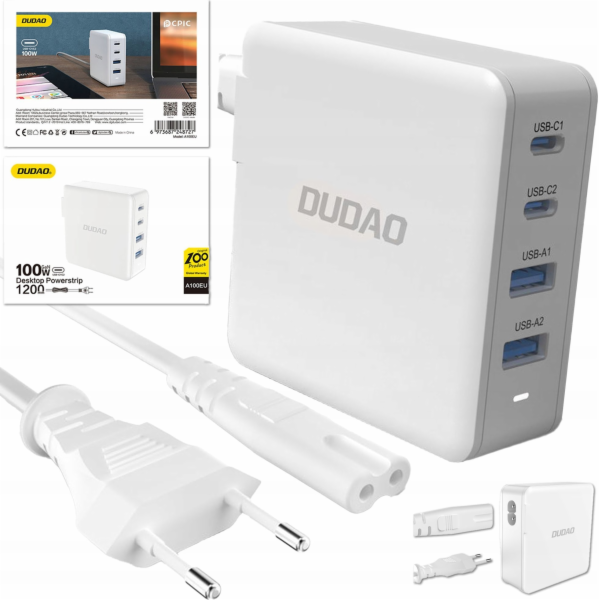 Dudao Charger Rychlá GaN 100W síťová nabíječka 2 x USB-C ...