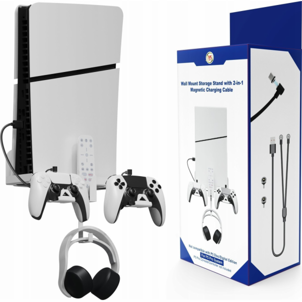 JYS nástěnný věšák + kabel 2v1 pro Sony Playstation 5 PS5...