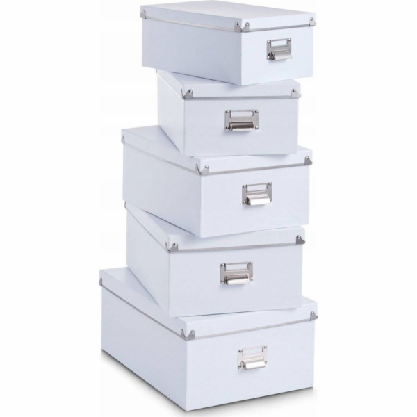 Zeller Úložné boxy, sada 5 ks, bílá, ZELLER