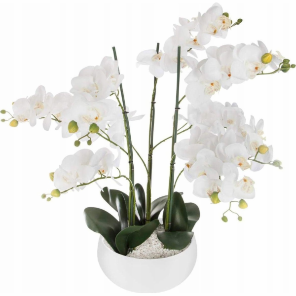 Atmosphera Umělá rostlina ORCHIDEJE, bílý květináč, 65 cm