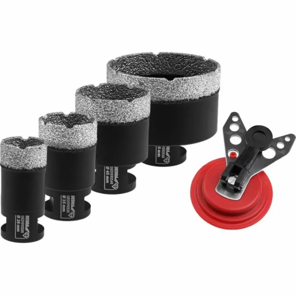 Dedra Sada diamantových VB korunek 28,35,45,68mm, vodítko