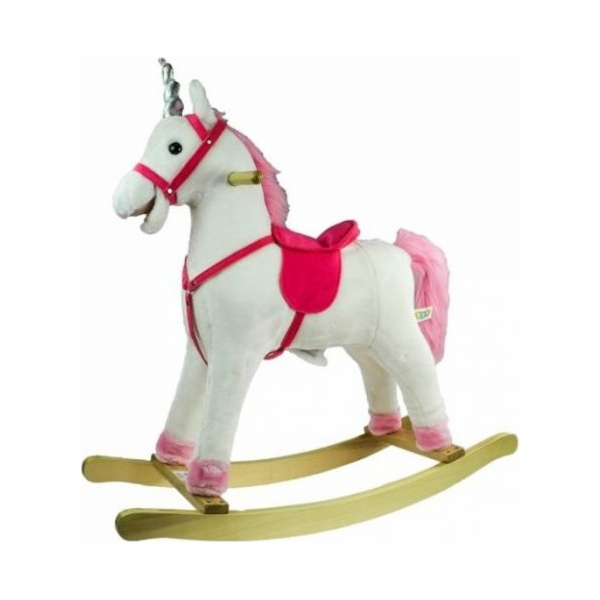 Štíhlý sportovní houpací kůň Unicorn White Sounds 75 CM
