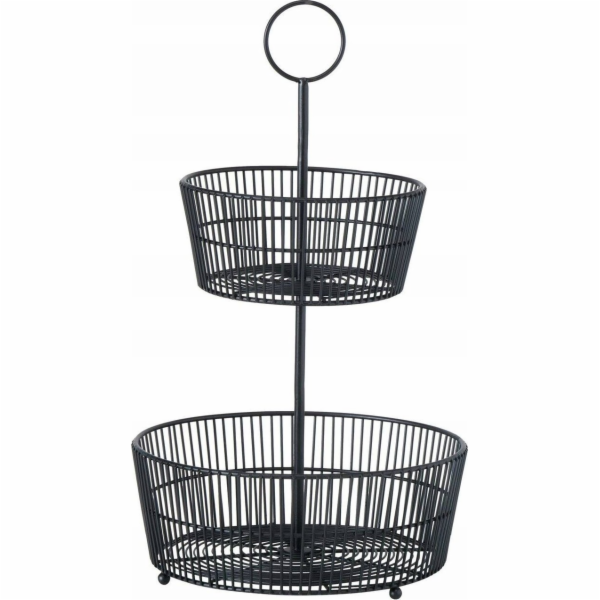 Boltze Dekorativní talíř černý GEA, dvě úrovně, výška 44 cm